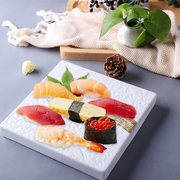 日式陶瓷石板寿司盘创意酒店平板寿司盘子长方盘正方寿司盘长方形