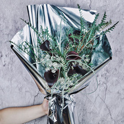 花中情圆形方形银光纸 玻璃纸镭射塑料纸反光花束花艺包装材料diy