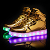 步高帮夜光运动板鞋鞋男女充电LED舞鞋发光七彩灯跳舞鞋USB鬼鞋