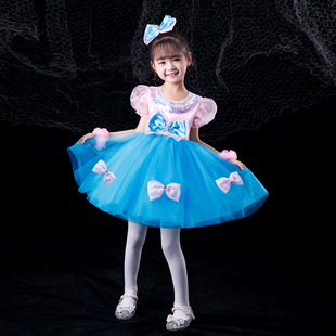 六一儿童演出服女童蓬蓬，纱裙幼儿园舞蹈服可爱公主裙蝴蝶结表演服