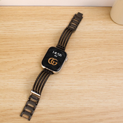 适用于苹果手表s8表带金属透气亲肤手镯款applewatch7高级ultra创意6时尚SE男5女4透气3运动2智能运动