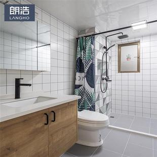 北欧卫生间瓷砖网红小白砖，格子亮哑光，厨房墙砖厕所浴室洗手间