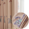儿童房高遮光3d立体绣花成品，布粉色(布粉色)兔子，窗帘卧室飘窗定制公主房帘