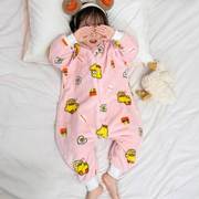 婴儿分腿睡袋秋冬季儿童，防踢被冬款加绒加厚法兰绒珊瑚绒宝宝睡衣