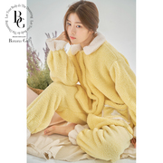 Bananagirl睡衣女秋冬珊瑚绒甜美可爱女士韩版简约睡衣冬季套装女