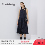 marisfrolg玛丝菲尔羊毛，无袖连衣裙女装，2020春季中长款裙子