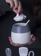 和风四季调料罐盐罐日式釉下彩调味盒陶瓷调味罐辣子罐家用作料瓶