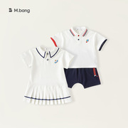 babycity儿童兄妹装夏男童韩版两件套女童，连衣裙儿童套装xt83041