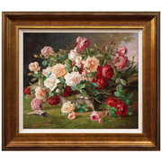 印花DMC十字绣套件 客厅卧室餐厅油画欧式花卉 静物花红玫瑰