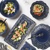 法式巴洛克浮雕盘复古西餐牛排盘子陶瓷餐具汤碗水果沙拉碗盘套装