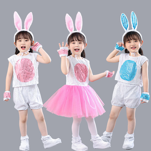 六一兔子演出服儿童动物服幼儿园，舞台舞蹈服纱裙兔子表演服装