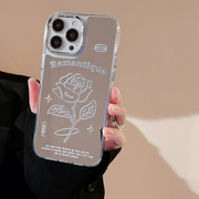 电镀镜面适用苹果14promax金属玫瑰iphone13手机壳12高级感11硬15