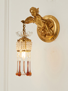 法式壁灯欧式奢华水晶壁灯客厅卧室床头灯别墅天使古典全铜灯具