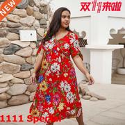 xl4xlsummerplus-sizebohemianladydress大码波西米亚裙子