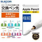 ELECOM苹果Apple pencil改造针管笔尖金属电容笔头耐磨损防滑iPad手写笔尖平替透明款平板一代/二代通用