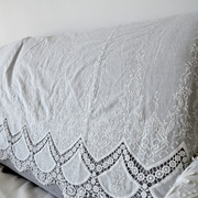 欧式清新白色蕾丝刺绣纯棉，防尘沙发盖巾盖布，靠背巾扶手巾布艺定制