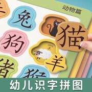 中儿童玩具宝宝识字卡片益智儿童，趣味识字拼图3到6岁识字板