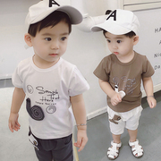男宝宝夏装套装0一1-2-3岁潮洋气小童儿童装男童短袖夏季婴儿衣服