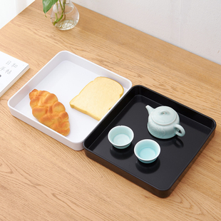 茶具托盘正方形亚克力ins大号，水果茶盘塑料方盘，30厘米35白色拖盘