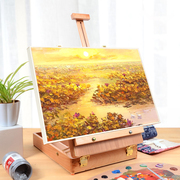 油画箱手提式画架桌面台式榉木油画画架支架式儿童画板画架折叠便