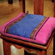 麂皮绒洗水棉芯椅垫坐垫罗汉床垫套飘窗垫沙发垫套布艺蓝色玫