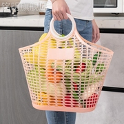 买菜篮子手提篮大号结实编织软塑料可折叠加厚置物环保购物篮