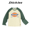 dickies童装男童女童t恤春新logo印花撞色插肩袖拼接儿童长袖t恤