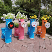 pvc管花架幼儿园卡通花盆动物造型，创意拼装水管植物角种植架装饰