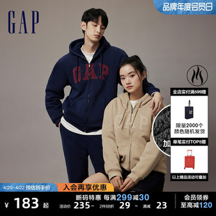 断码gap男女装，秋冬logo仿羊羔绒，卫衣情侣装762531