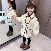 女童冬装棉衣2023儿童装，韩版棉袄女宝宝洋气，加厚保暖冬装外套
