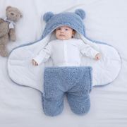 婴儿抱被秋冬款加厚睡袋新生儿初生冬季宝宝两用外出纯棉襁褓包被