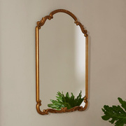 美式复古雕花梳妆镜欧式浴室镜卫生间LED智能镜子法式壁挂化妆镜