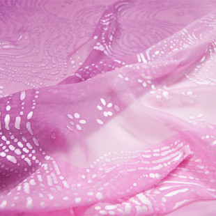渐变粉紫真丝烂花绡旗袍汉服，连衣裙衬衫桑蚕丝，服装布料面料