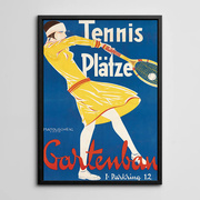 复古怀旧海报装饰画有框画挂画家居墙壁海报美式欧美网球运动