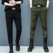 长裤男春秋士战术裤直筒，黑色多口袋，工装裤耐磨休闲军绿色裤子