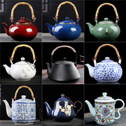 陶瓷茶壶单壶大容量提梁壶商用泡，茶壶老式过滤冷凉水壶家用茶杯具