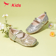 红蜻蜓女童鞋2024春季公主水钻，舞蹈表演鞋演出鞋水晶皮鞋软底