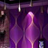 个性时尚KTV墙纸 酒吧娱乐会所包厢走廊3D抽象曲线紫红色防水壁纸