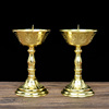 中式烛台蜡烛家用复古摆件，烛台座一对专用拜神供奉用品莲花蜡烛灯