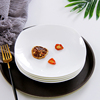 10个家用纯白色骨瓷盘子创意方汤盘菜(汤盘菜)盘，碟子陶瓷餐具方盘8寸餐盘