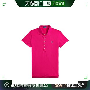 欧洲直邮ralphlauren拉夫劳伦女士粉红色，棉质珠地布短袖(布短袖)polo衫