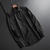 黑色衬衫男高级感定制衣服衬衣男士长袖商务，正装高端真丝休闲寸衫