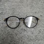 美国采购LINDA FARROW复古黑色细边圆框板材中性眼镜架眼镜框