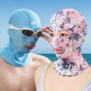 脸基尼游泳防晒面罩泳帽男女，玩水潜水漂流防紫外线护脸脖海边头套