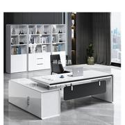 烤漆老板桌简约现代总裁办公桌创意经理电脑，桌椅时尚办公室大班台