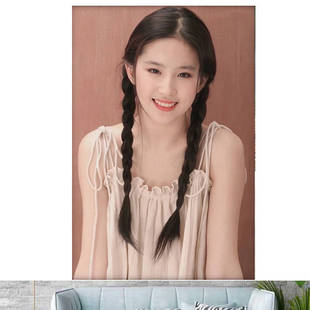 明星海报制作刘亦菲美女写真周边房间，卧室背景墙贴画墙画6