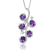 贵菲尔珠宝   925银紫水晶吊坠