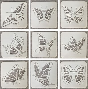 跨境蝴蝶绘画激光镂空模板儿童辅助装饰diy喷绘手抄报绘画模