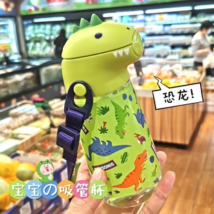 日本skater儿童恐龙水杯吸管，杯子幼儿园礼物水壶宝宝直饮杯保温杯