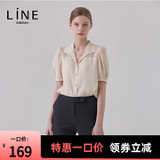 line女装夏季商场同款简约纯色短袖，衬衫气质显瘦nwblld0500